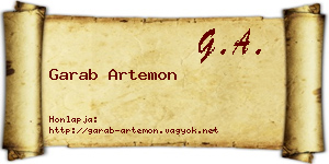 Garab Artemon névjegykártya
